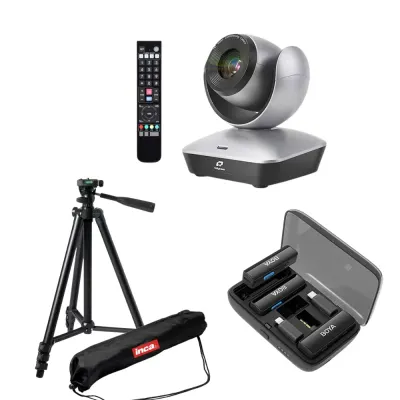 Kit lectori: Telycam Camera Video PTZ Full HD 1080 Zoom 12X USB 2.0 cu lavaliera Wireless - Default Title