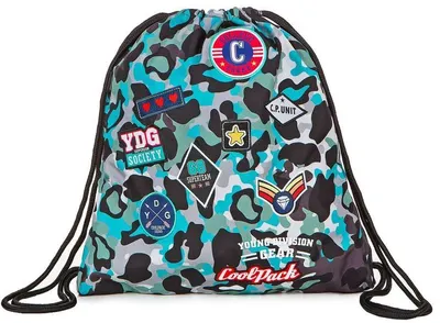 Geantă sport Cool Pack Spring – Camo Blue Badges