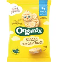Rondele din orez expandat cu banane 7+ Bio, 50g, Organix