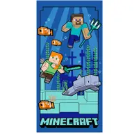 Prosop pentru copii albastru din microfibră 70x140 cm Minecraft "Underwater Fun" – Jerry Fabrics