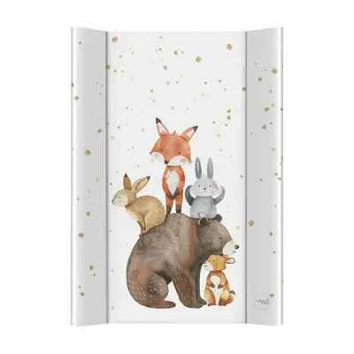 Saltea de infasat, Ceba Baby, Ultra Light, 50x70 cm, Cu intaritura, Pentru comode, masute de infasat si patuturi, Fara BPA, 0 luni+, Forest Friends