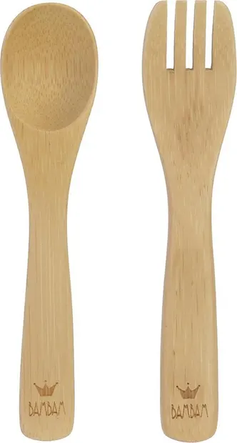 Set de luat masa Bam Bam - Furculita si lingura, bambus