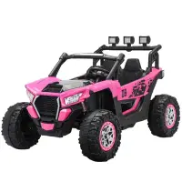 UTV electric 4x4, pentru 2 copii, Kinderauto RZR2000, 180W, 12V, echipare PREMIUM, roz