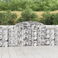 vidaXL Coșuri gabion arcuite 12 buc, 300x30x100/120 cm fier galvanizat