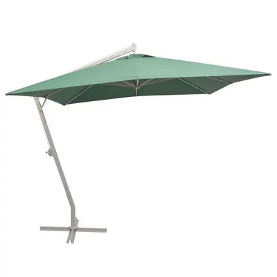 Gossi umbrela suspendata, stalp de aluminiu, 300x300 cm, verde