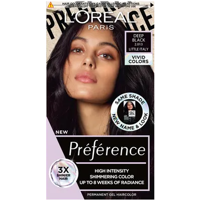 Vopsea de par permanenta cu amoniac Preference Vivid Colours 2.013 Deep Black, 204ml, L'Oreal Paris