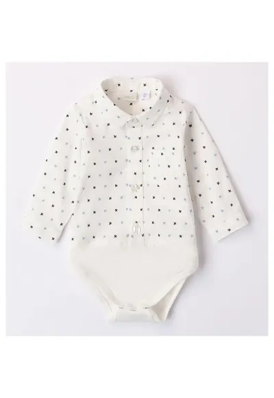 Camasa cu imprimeu pentru bebe baiatel - 4.7187 - Alb/Albastru