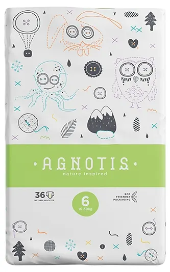 Scutece pentru bebeluși Agnotis - Nr. 6, 16-30 kg, 36 bucăți