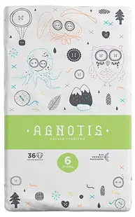 Scutece pentru bebeluși Agnotis - Nr. 6, 16-30 kg, 36 bucăți