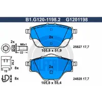 Set placute frana, frana disc GALFER B1.G120-1198.2