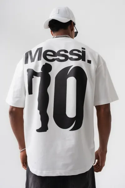 Tricou Oversize Messi 10 – White Tses5(179) (mărime: L)
