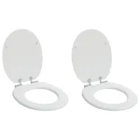 vidaXL Capac de toaletă cu închidere lentă 2 buc. Alb 44 x 38 cm