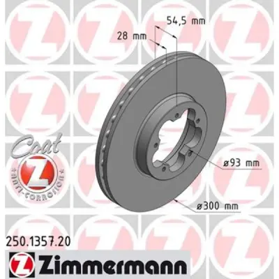Disc frana ZIMMERMANN 250.1357.20