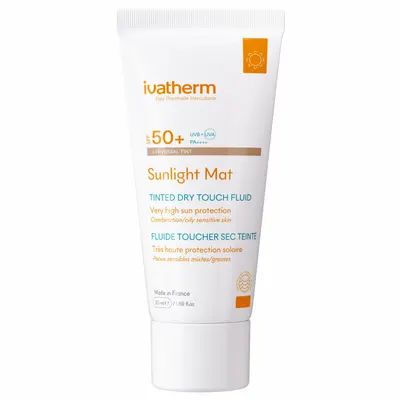 Sunlight Mat Tinted Dry Touch fluid de fata colorat SPF50+, 50ml, Ivatherm