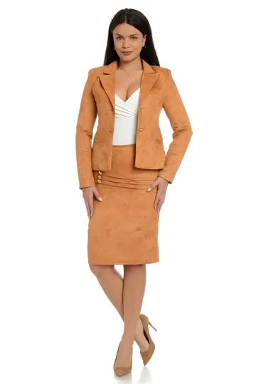 Fusta cute/nasturi DI20F10M bej maroniu, Dress to Impress | marimea 38