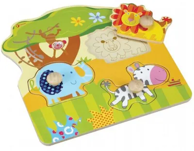Puzzle din lemn pentru copii Classic World - Animale salbatice