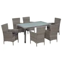 Gossi set mobilier de exterior cu perne, 7 piese, gri, poliratan