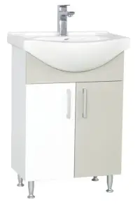 Set Baza si Lavoar seria 001, eco, 55 cm, taupe