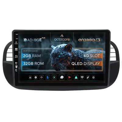 Navigatie Fiat 500 (2007-2014), Android, E-Octacore 2GB RAM + 32GB ROM, 9 Inch - AD-BGE9002+AD-BGRKIT362V3