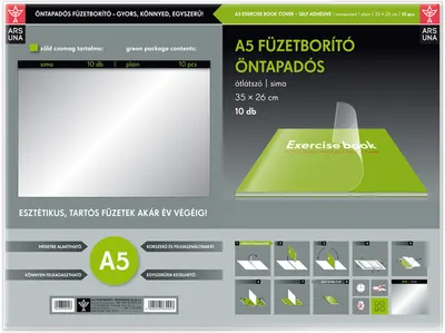 Set 10 coperti autoadezive Ars Una - A5, transparente