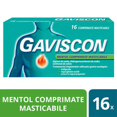 Gaviscon Mentol, Reckitt Benckiser | 16 comprimate