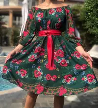 Rochie Traditionala cu bujori 4
