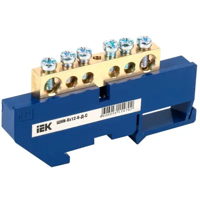 Neutral bus bar with DIN-Izolator SHNI-8x12-6-D-S