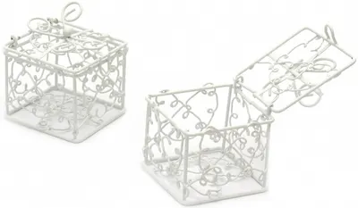Cutie metalică Em Art - Pătrat, 5 х 5 cm, alb