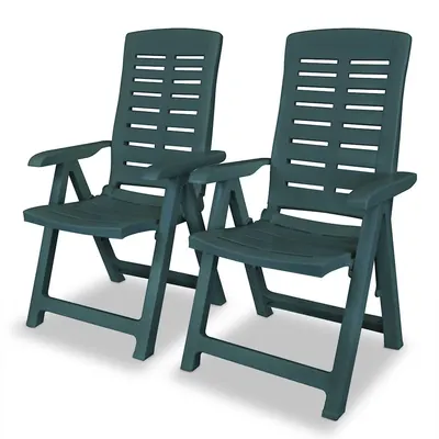vidaXL Scaune pliabile rabatabile, 2 buc., plastic, verde