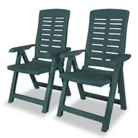 vidaXL Scaune pliabile rabatabile, 2 buc., plastic, verde