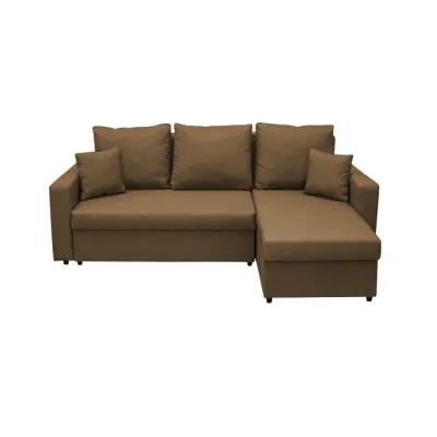Coltar NICOLE extensibil, cu lada depozitare, colt interschimbabil, maro, 225x145x82 cm