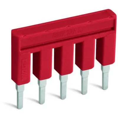 Push-in type jumper bar; insulated; 8-way; Nominal current 25 A; red