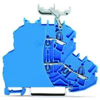Double-deck terminal block; Through/through terminal block; with end plate; N/N; with marker carrier; suitable for Ex i applications; for DIN-rail 35 x 15 and 35 x 7.5; 2.5 mm²; Push-in CAGE CLAMP®; 2,50 mm²; blue
