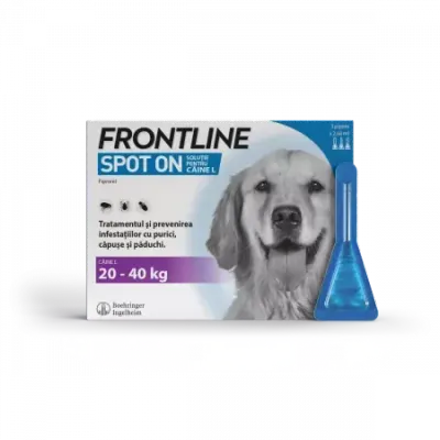 Pipeta antiparazitara pentru caini Frontline Spot On L 20-40 kg ( 3 pipete )