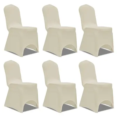 vidaXL Husă de scaun elastică, 6 buc., crem