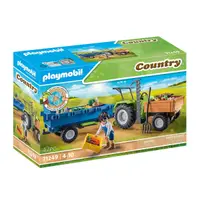 Playmobil PM71249 Tractor cu remorca si muncitor