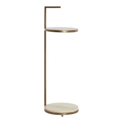 Măsuță auxiliară rotundă cu blat din marmură ø 26 cm Leda – Light & Living