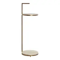 Măsuță auxiliară rotundă cu blat din marmură ø 26 cm Leda – Light & Living