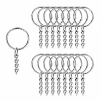 Inele breloc argintii 2.5cm cu lanț (200 buc)