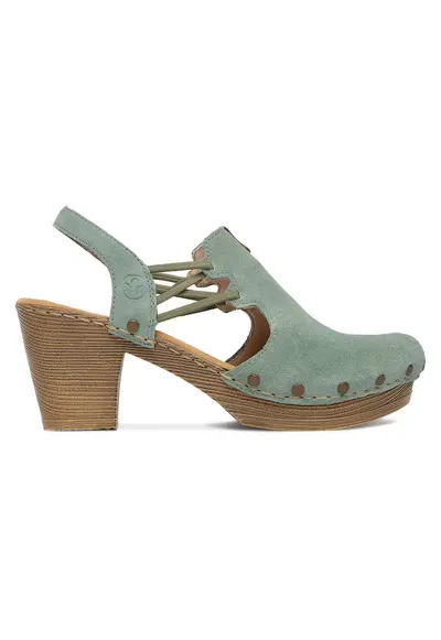 Pantofi dama model 66775-52 - verde - piele naturala - interior textil