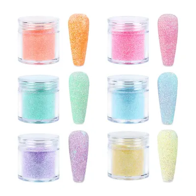 Pudra pentru unghii cu sclipici set 6 bucati