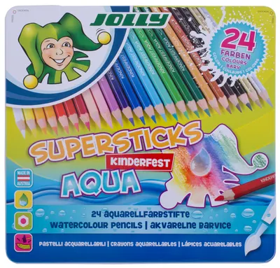 Creioane acuarele colorate Jolly Kinder Aqua - 24 de culori