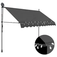 Gossi copertina retractabila manual cu led, antracit, 250 cm