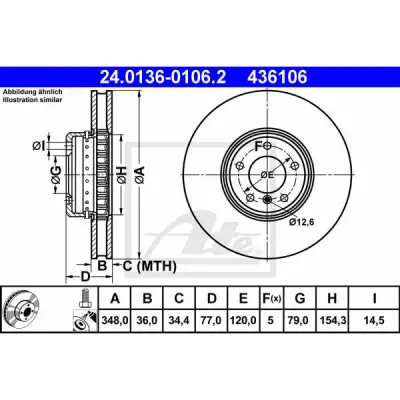 Disc frana ATE 24.0136-0106.2