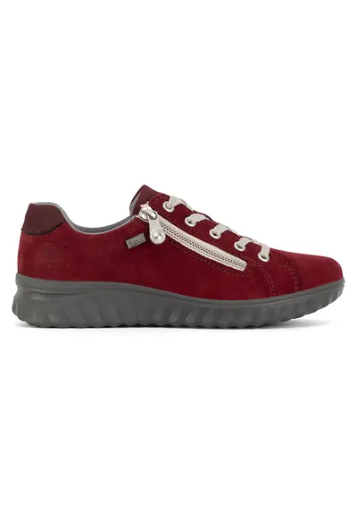 Pantofi dama - piele naturala - rosu - fermoar
