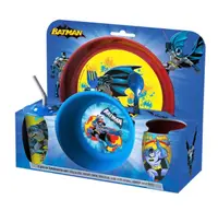 Set mic dejun plastic, 8 piese Batman
