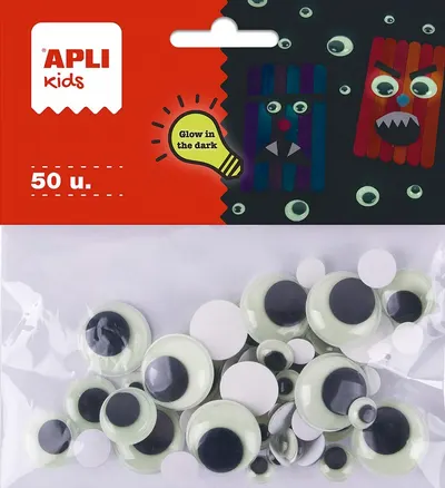 Apli Kids Moving Decoration Eyes - 4 mărimi, 50 de bucăți