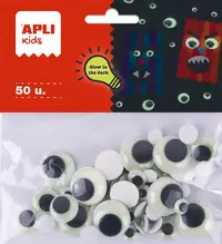 Apli Kids Moving Decoration Eyes - 4 mărimi, 50 de bucăți