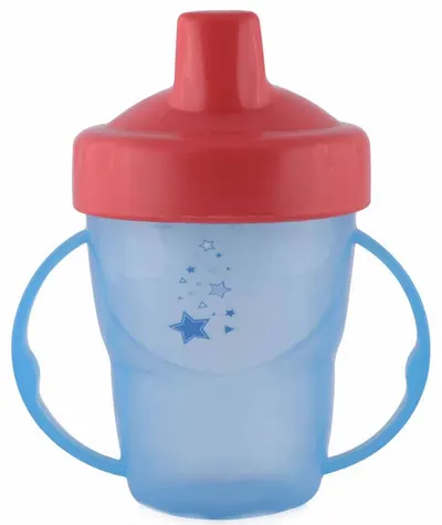 Cană de tranziție cu mânere și vârf tare Lorelli Baby Care - 210 ml, albastră
