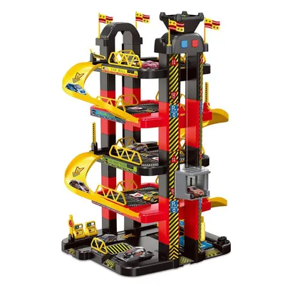 Set de joaca Parcare cu 5 niveluri, lift si 10 masinute 43x22x74 cm